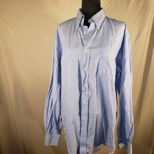 Lands' End Men's 16½/35 Tall Blue Button Down Dress Shirt